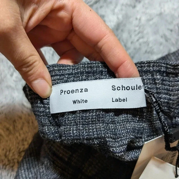 NEW Proenza Schouler Gray Pants Plaid Suiting Straight Leg Trouser Medium - Picture 8 of 8